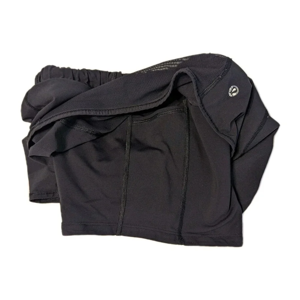 Lululemon Athletica Meshed Up Shorts Layered Workout Gym Athleisure Black Size 4